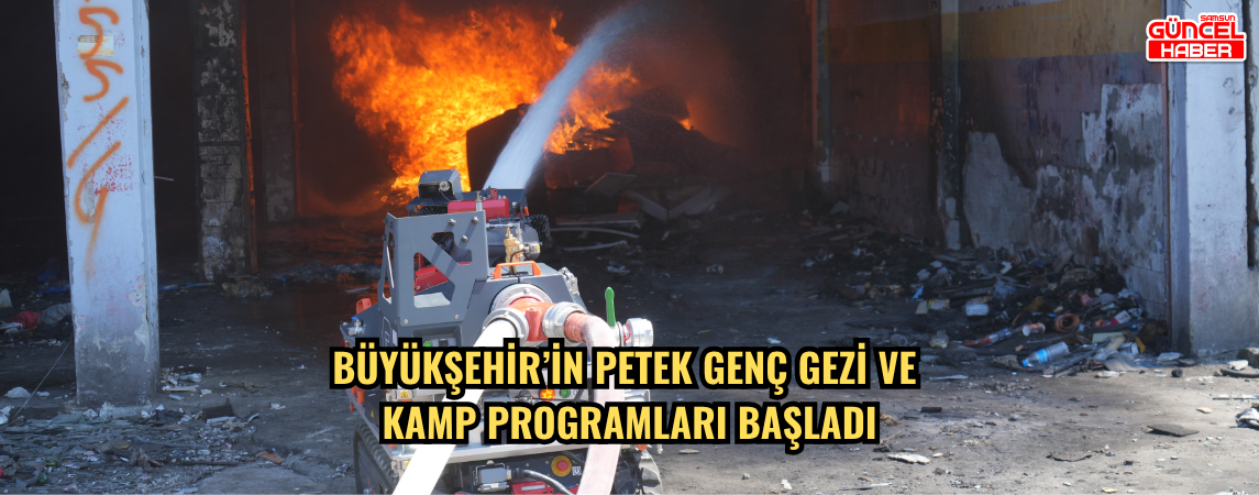 Yangın söndürme robotu 'Alevkıran' alevlere müdahale etti