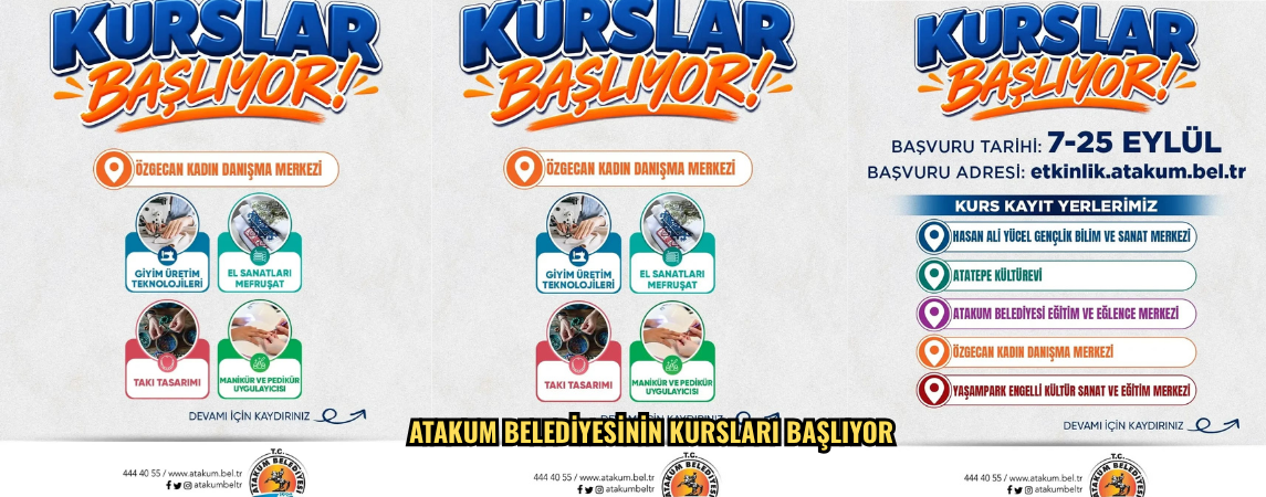 Atakum Belediyesinin kursları başlıyor